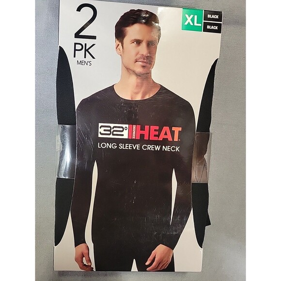 32 Degrees Other - 32 Degrees Heat Men’s XL Baselayer Long Sleeve Crewneck Black 2 Pack New